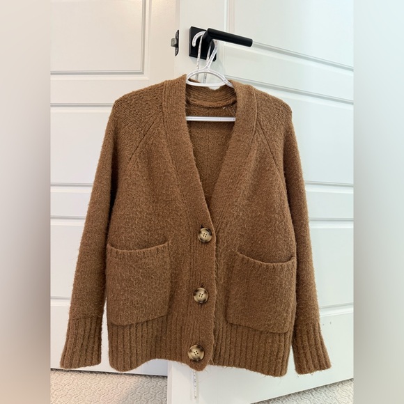 & Other Stories Cozy Brown Women's Sweater cardigan - Picture 2 of 6
